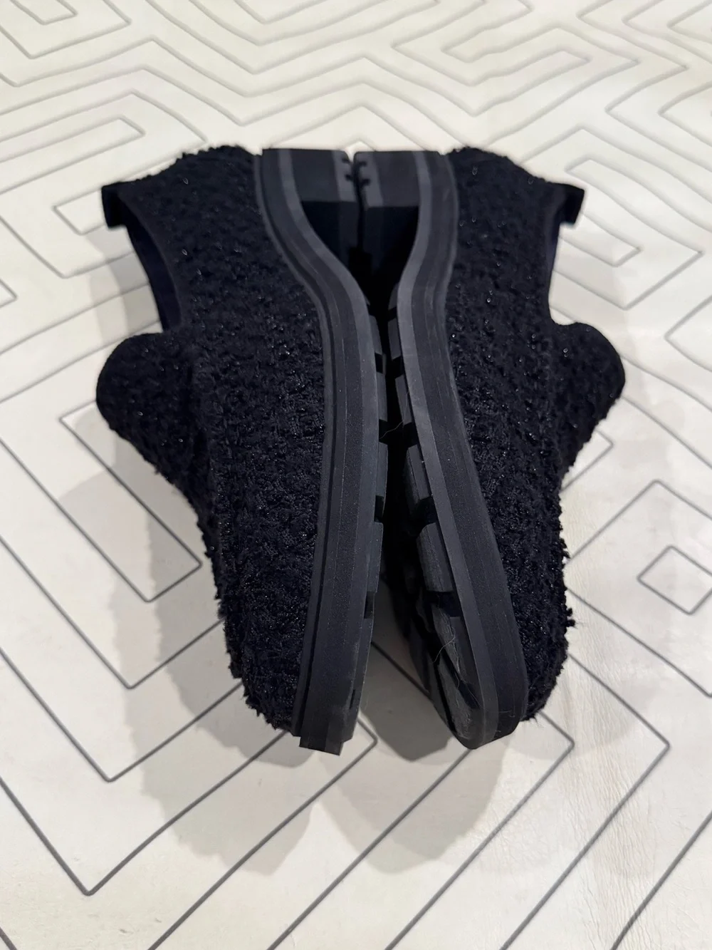 New Rothy's Lug Loafer in Boucle Black